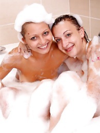 Find-Best-Babes.com presents: Naughty sexy young chicks taking a hot bubble bath together