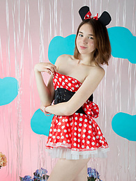 Find-Best-Babes.com presents: Breathtaking slender chick got rid of innocent clothing quickly and spread those smooth legs while showing her moist areas.