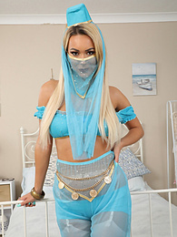 Find-Best-Babes.com presents: Lauren Louise from Layered-Nylons as a sexy genie wearing sheer pantyhose over white stockings